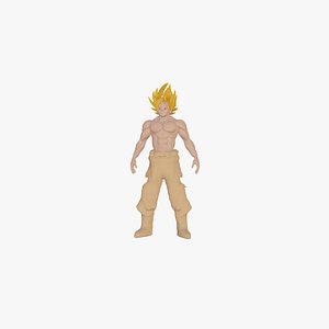 3D model super saiyajin face 100 - infinito DRAGON BALL AF VR / AR /  low-poly