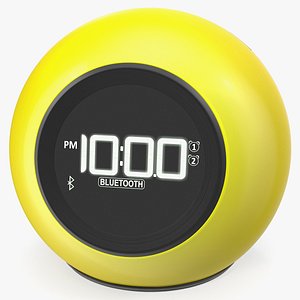 Wireless Alarm Clock FM Yellow 3D Model