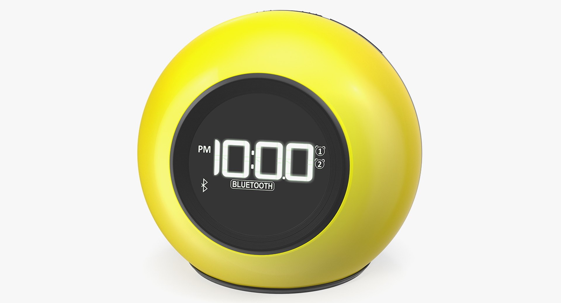 Wireless Alarm Clock FM Yellow 3D Model 3D model preview