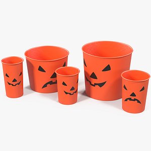 halloween cups popcorn 3D model
