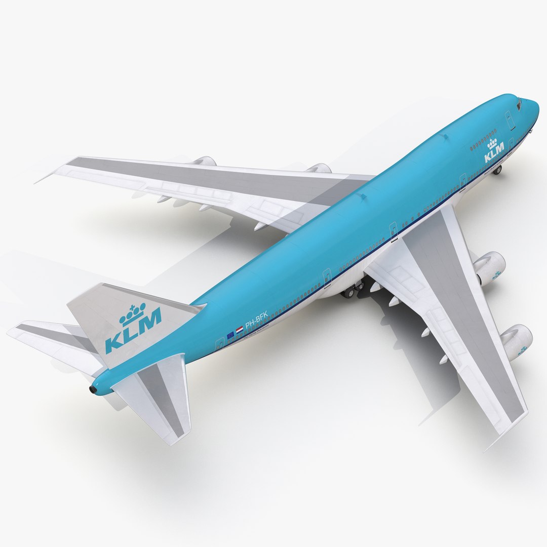 Boeing 747-200B KLM 3D Model preview