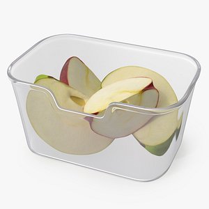 Sliced Apples in Container 3D model