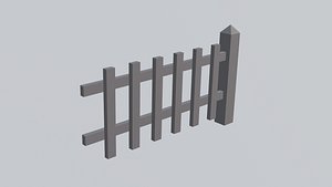 Wooden fence with two texture 3D