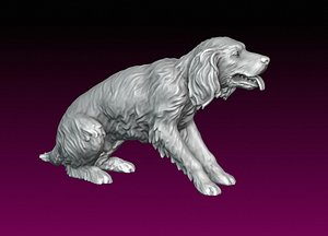 Dog statue Rus Spaniel print