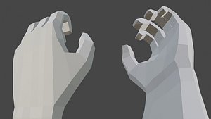 Low Poly Hand 3D model with bonesarmature 3D model