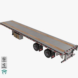 Flatbed Trailer 05 Heavy Truck All PBR Unity UE Textures