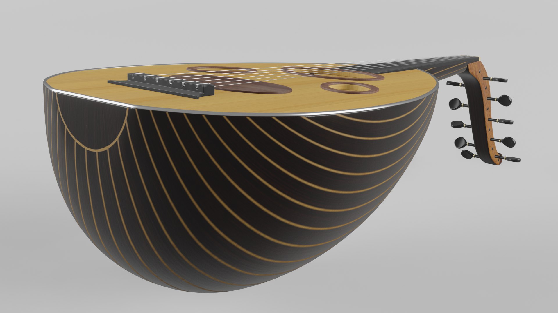Arabic Oud Black Walnut 3D - TurboSquid 1969420