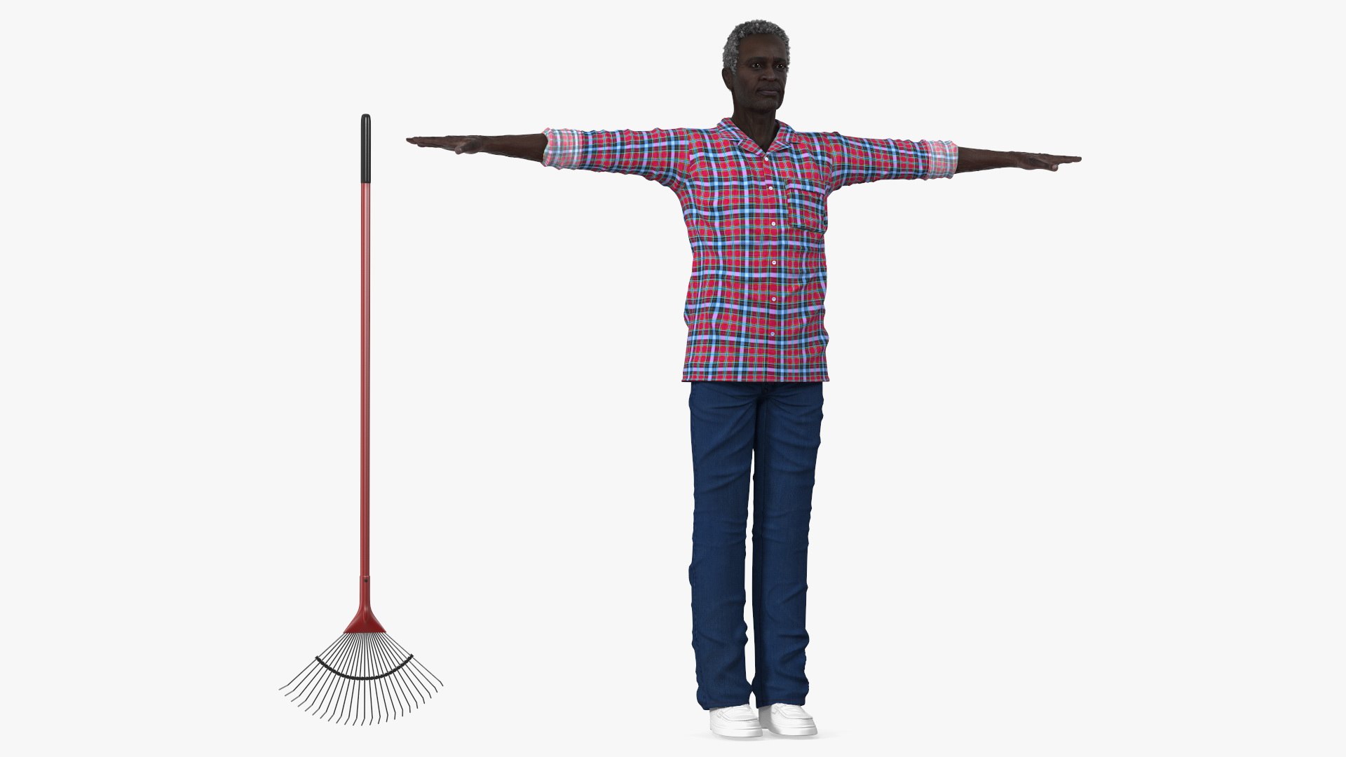 Home Style Afro American Man Rigged 3D model preview
