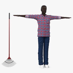 3D Home Style Afro American Man Rigged