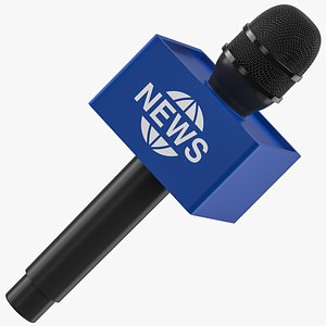 3D model Mockup Reporter Microphone