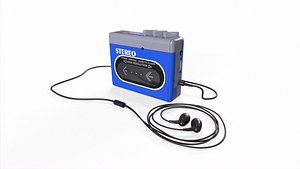 3D model Cassette Player Blue