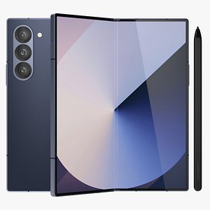 Samsung Galaxy Z Fold 6 Blue 3D model