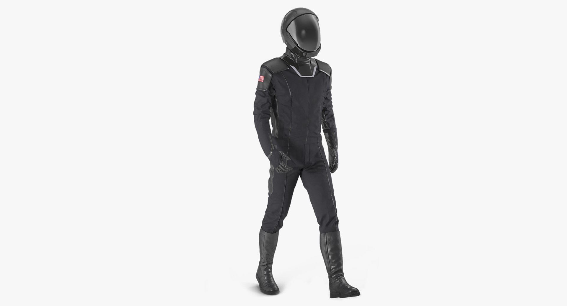 Sci Fi Astronaut Suit Black Walking Pose 3D Model 3D model preview