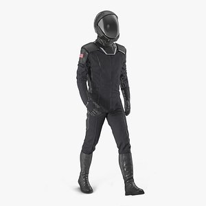3D sci fi astronaut black