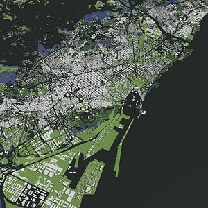 Barcelona Spain - city and mass buildings 3D