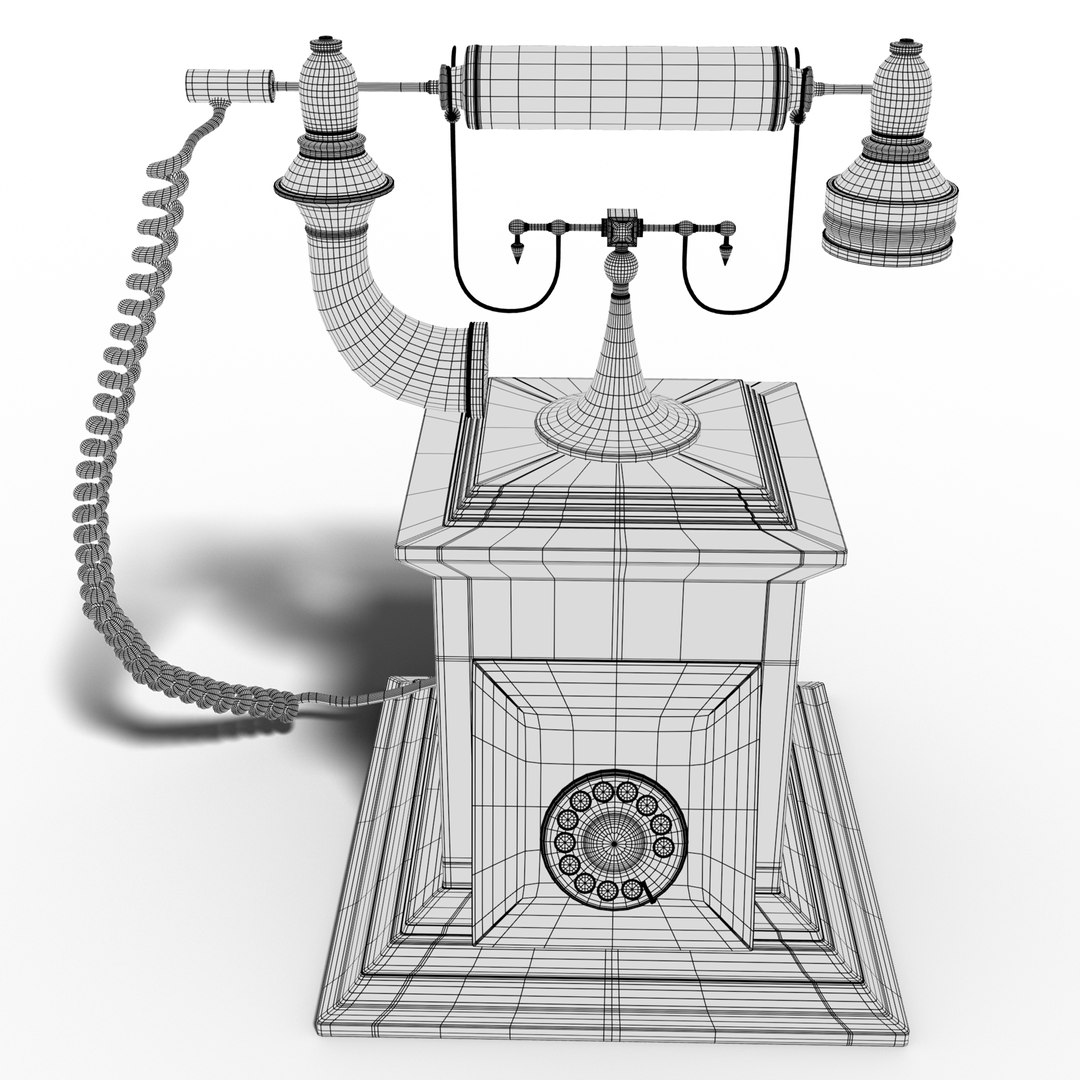 Vintage Wooden Telephone Model - TurboSquid 2095817