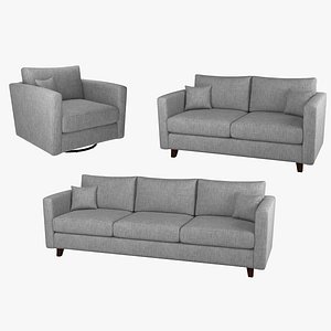 Lori Bundle - Two Sofas and Armchair Set 3 Models 3D model