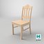 Wooden Chair 3D Model Detailed Furniture for Kitchen  Living Room and Dining Room 3D model