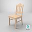 Wooden Chair 3D Model Detailed Furniture for Kitchen  Living Room and Dining Room 3D model