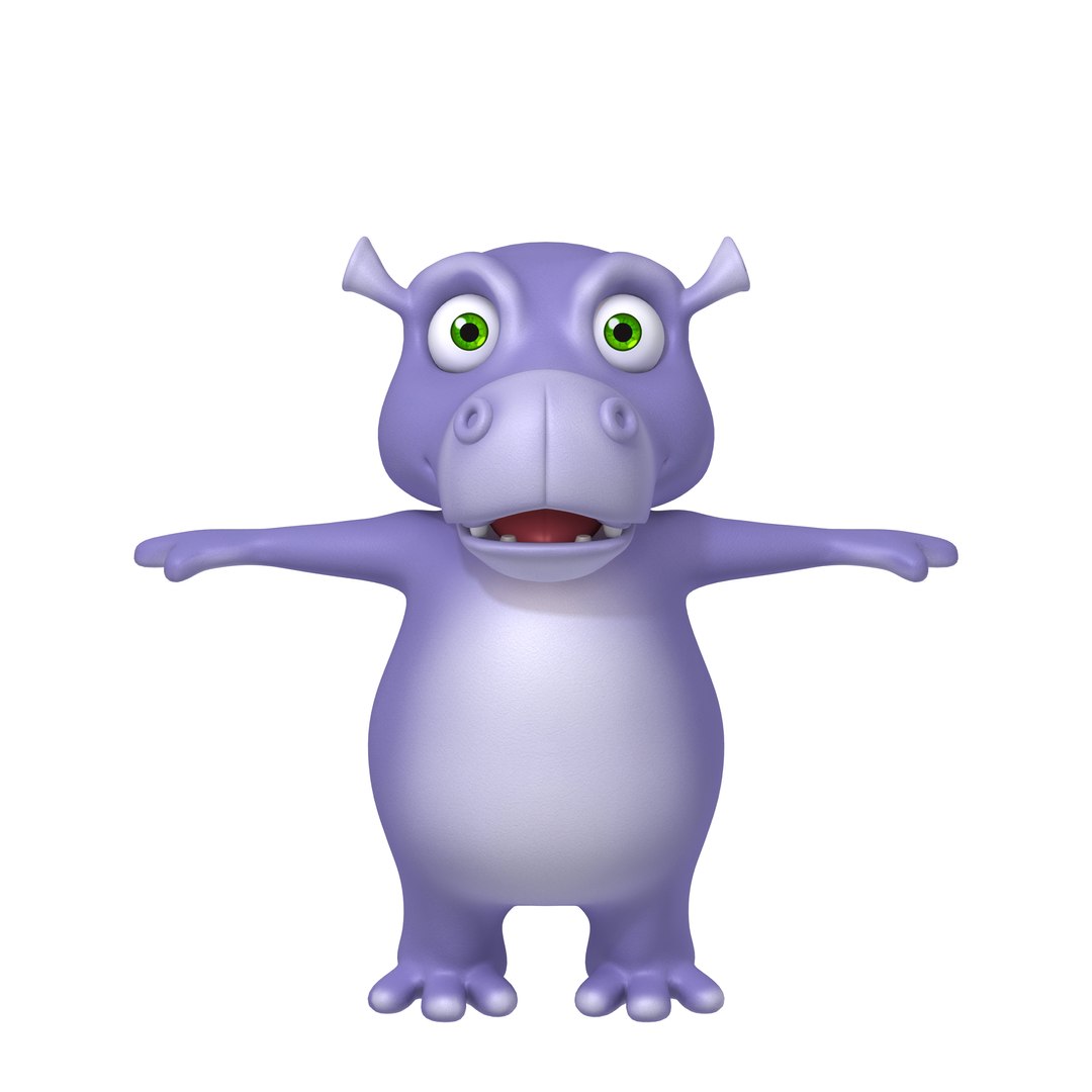 Hippopotamus cartoon 3D model - TurboSquid 1478790