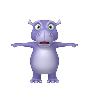 hippopotamus cartoon 3D model
