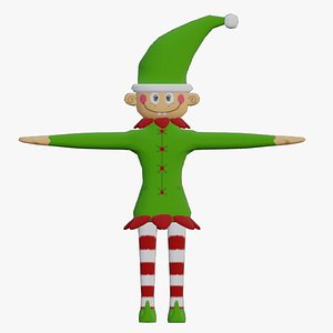 ANIMATED CHRISTMAS ELF READY TO USE 3D model