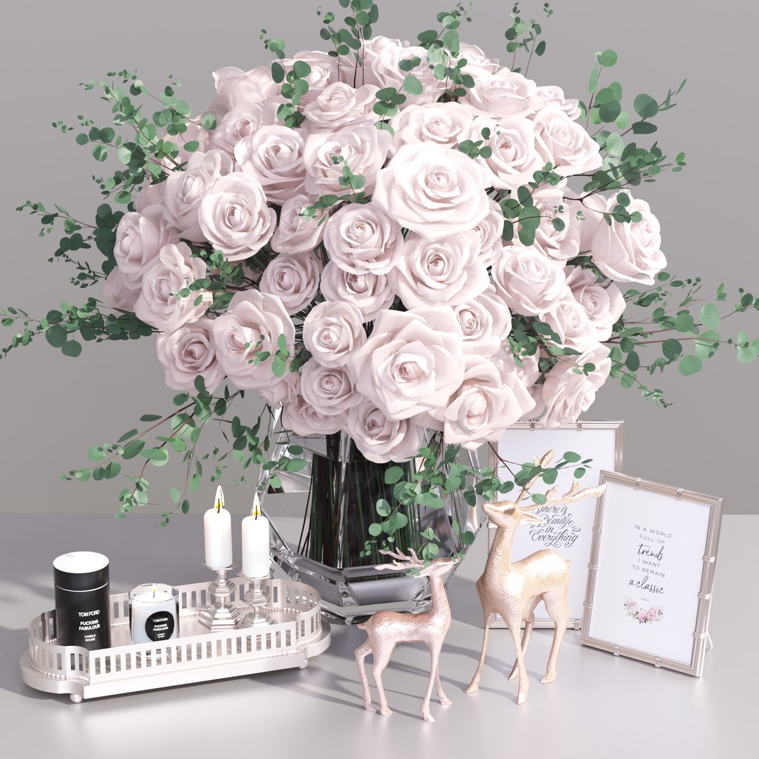 3D Bouquet Rose Flower Decorative - TurboSquid 1405723