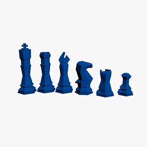 Low Poly Chess Pieces 3D model