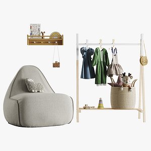 3D Children room Toys and furniture set 01 model