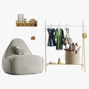 Children room Toys and furniture set 01