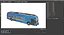 Ônibus elétrico Proterra ZX5 azul, preparado para Cinema 4D.