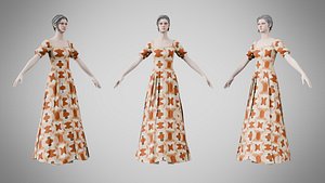 3D Dress 27 Warm Geometric Organic