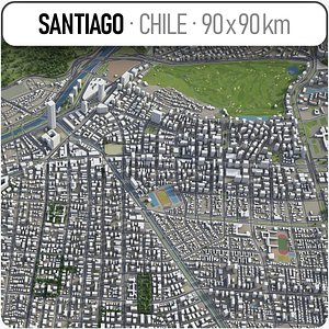 santiago surrounding area - 3D model