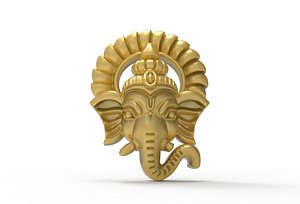 4-sizes Ganesha face 3D