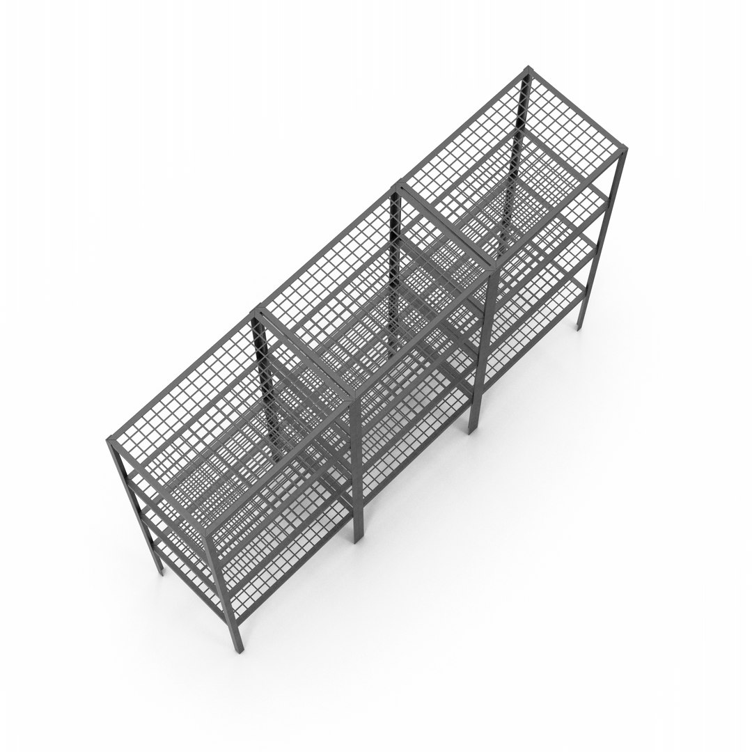 3D Model Metal Warehouse Racks - TurboSquid 2305641