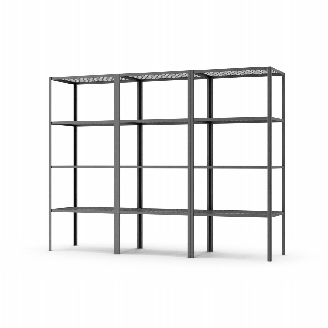 3D Model Metal Warehouse Racks - TurboSquid 2305641