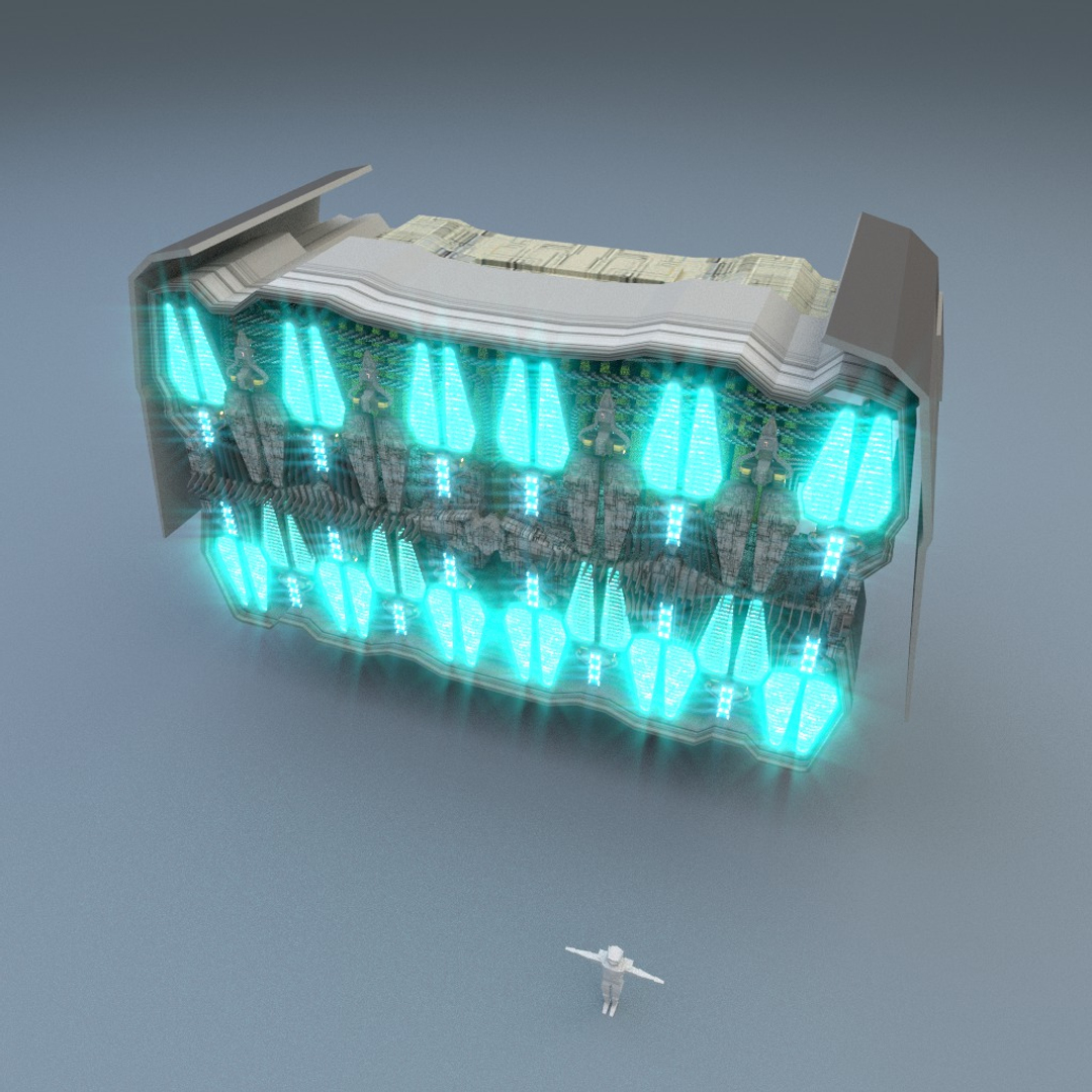3d drive warp spaceship model