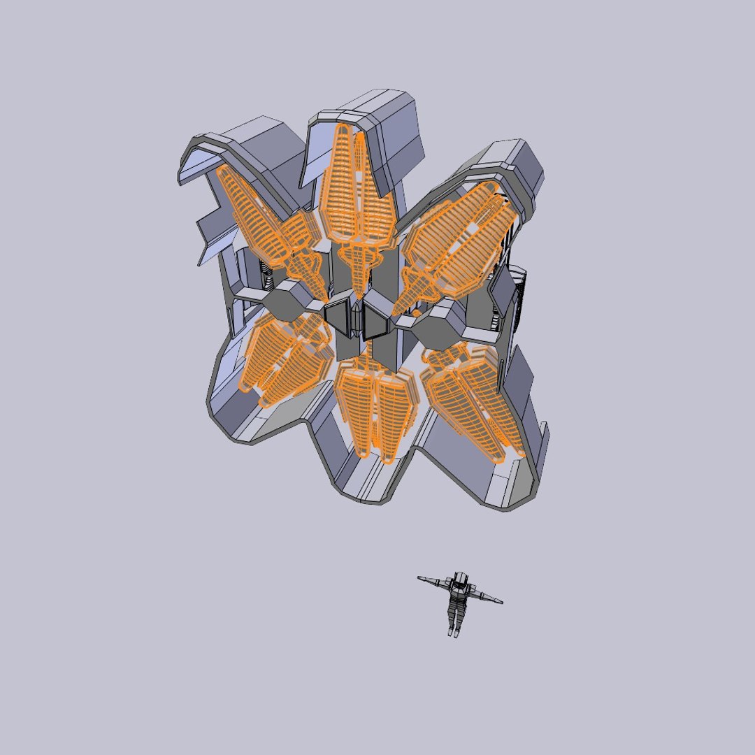 3d Drive Warp Spaceship Model