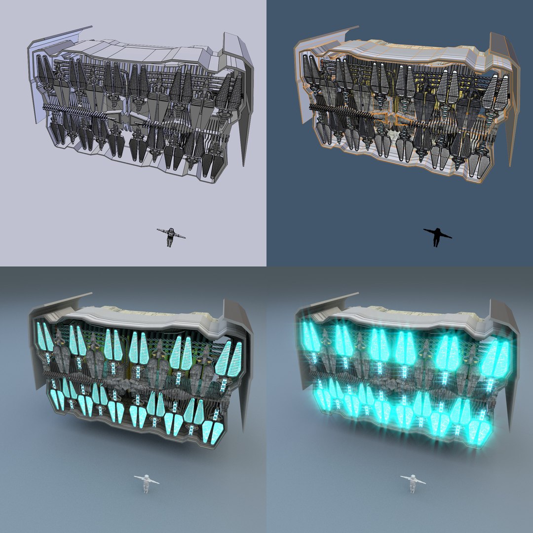 3d Drive Warp Spaceship Model