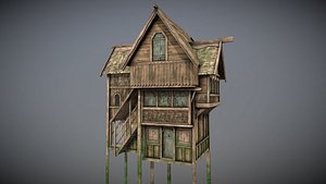3D house 5 medieval model