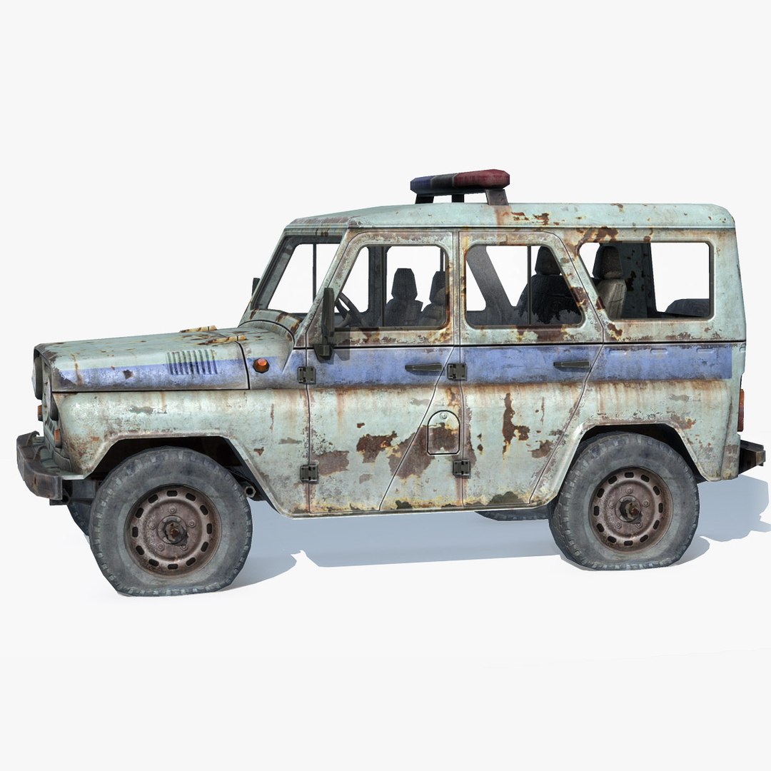 old rusty uaz-3151 police 3d fbx https://p.turbosquid.com/ts-thumb/KW/VgkEKS/EHzMgtyj/uaz_03/jpg/1423329204/1920x1080/fit_q87/db9b8ec2a7c22918debef3d7a84328edc64ce73e/uaz_03.jpg