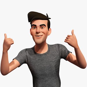 Casual character man in jeans