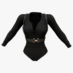 Leather Harness With Bodysuit 3D