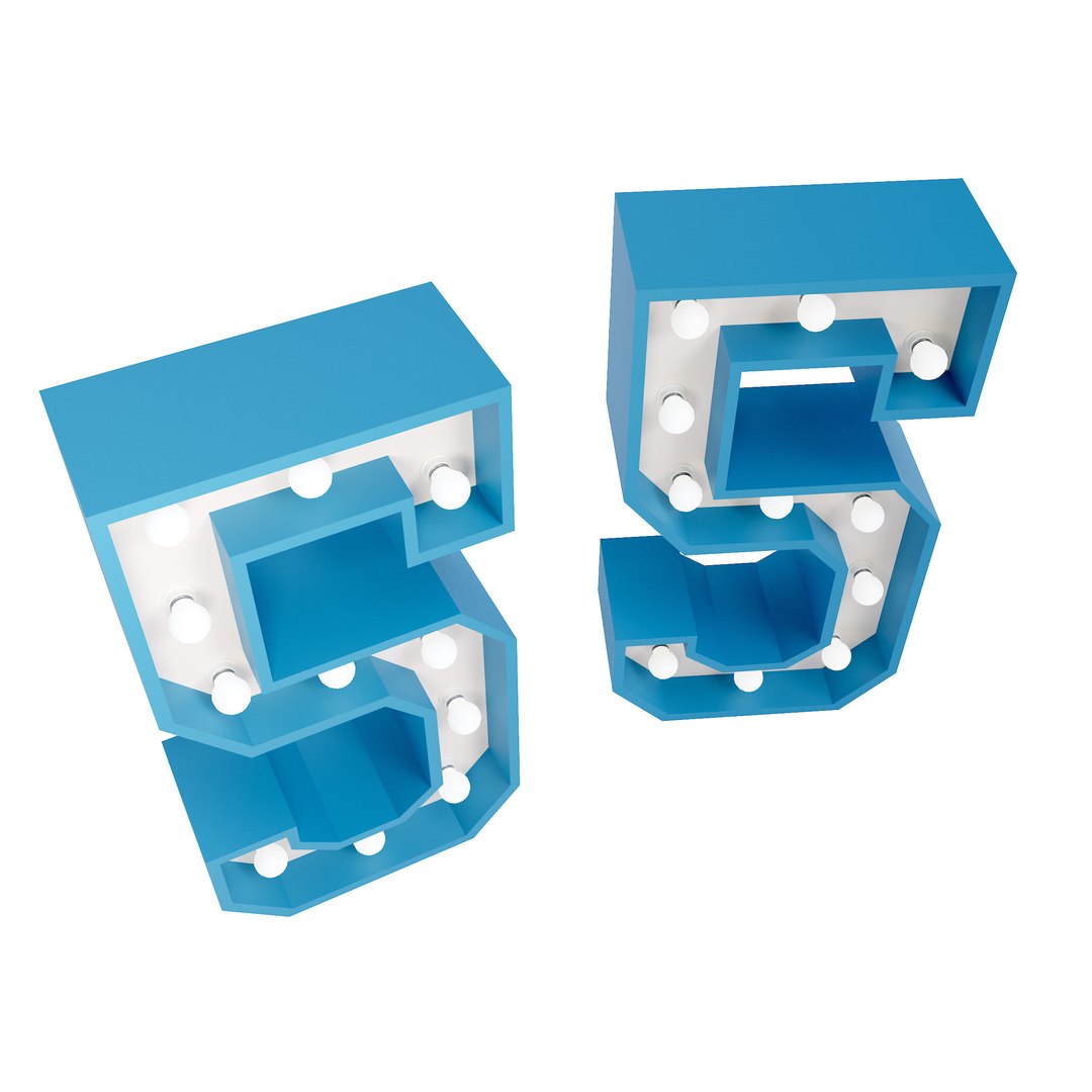 Marquee Number Five Led Glow Sign 3dmodel 3D - TurboSquid 1973221