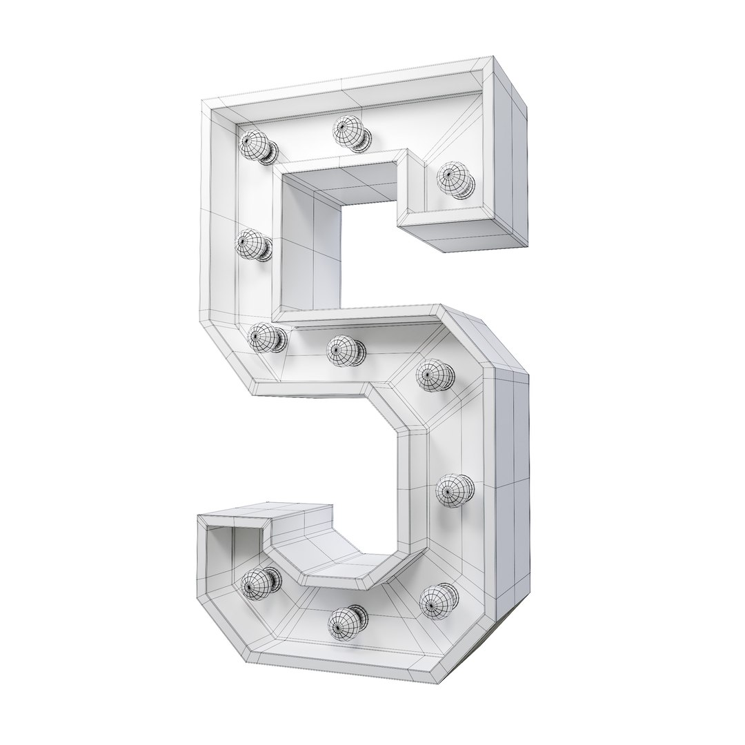 Marquee Number Five Led Glow Sign 3dmodel 3D - TurboSquid 1973221