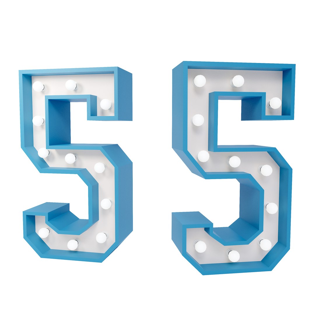 Marquee Number Five Led Glow Sign 3dmodel 3D - TurboSquid 1973221