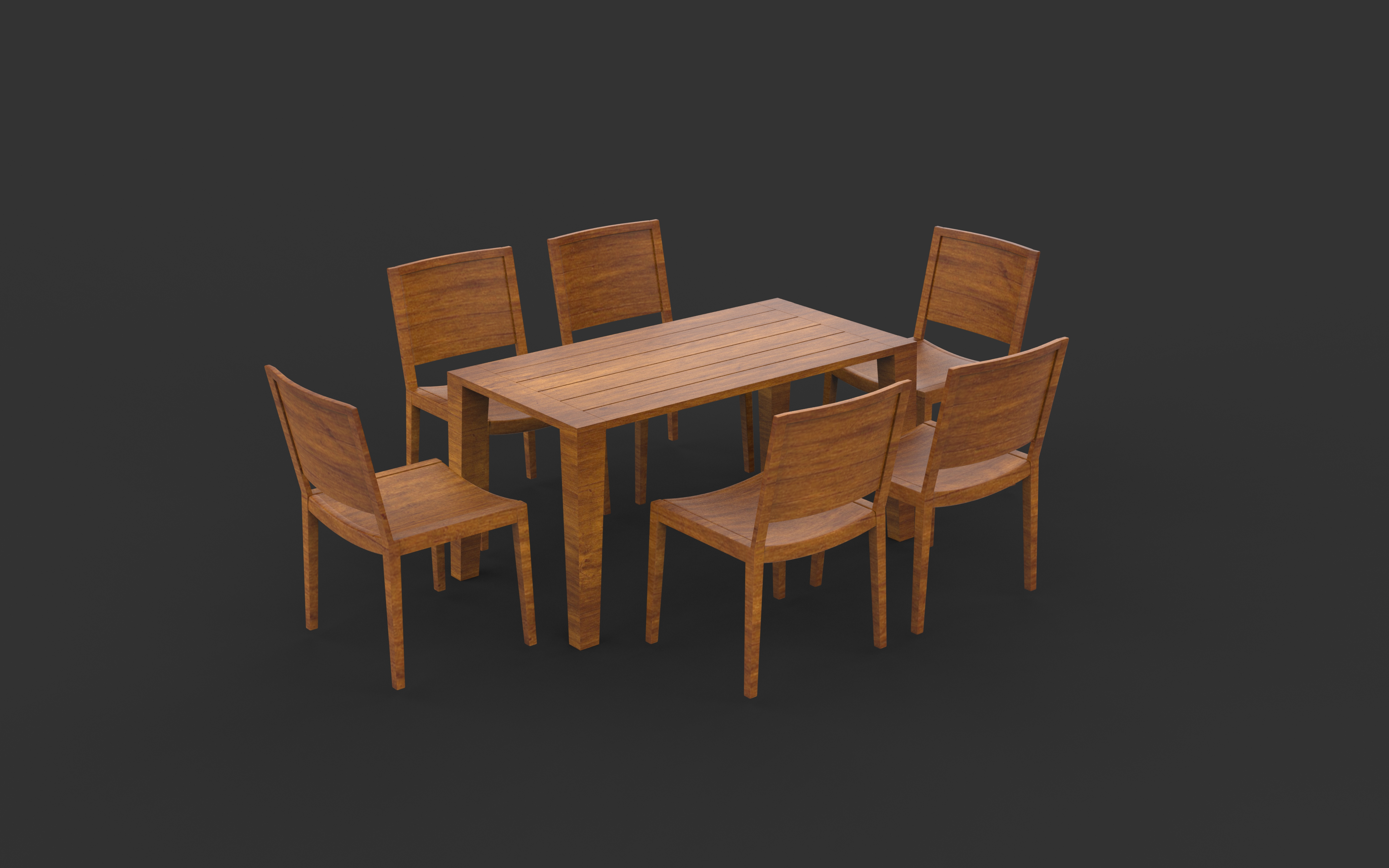 modelo 3d modelo 3D de mesa de comedor de madera - TurboSquid 2530878