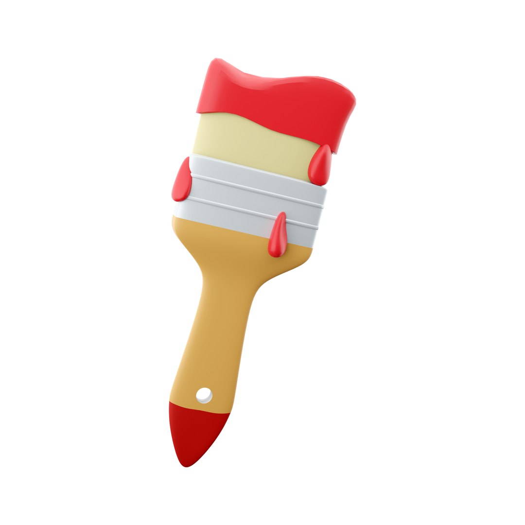 3D wall paint brush model TurboSquid 2045290