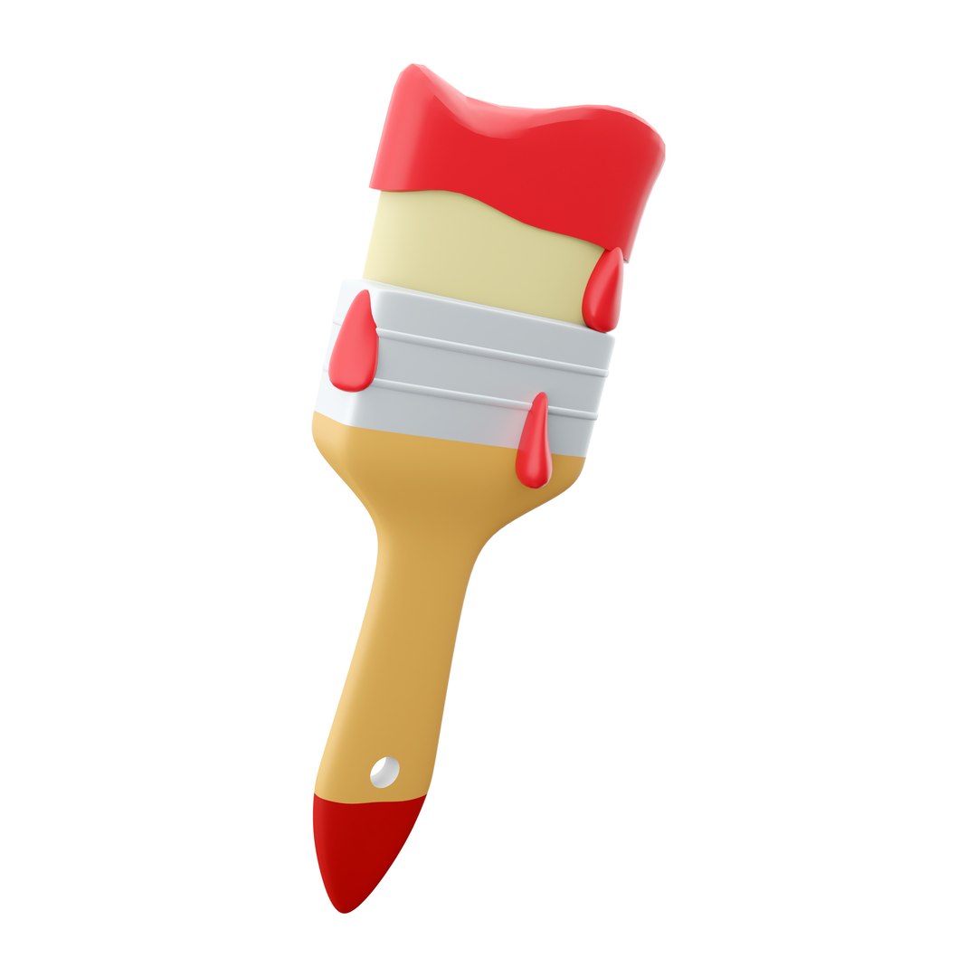 3D wall paint brush model TurboSquid 2045290