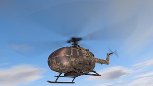 Low poly VR AR game ready military Helicopter model